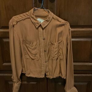 Anthropologie Copper Button-Up Shirt